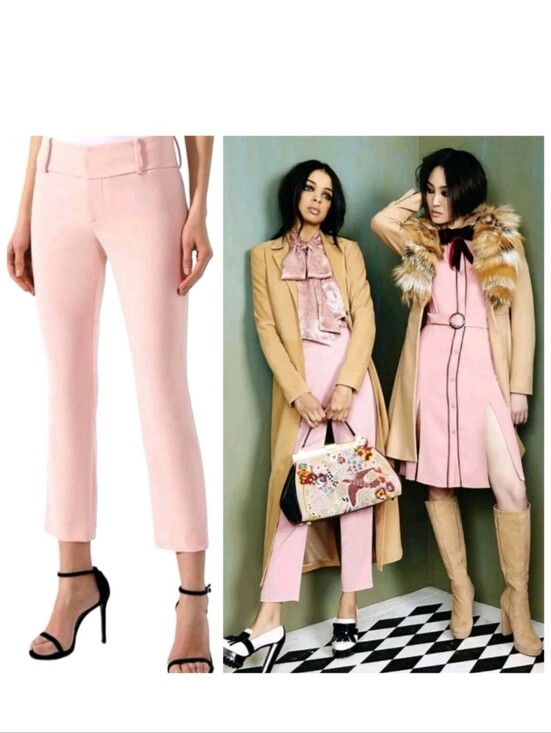 Alice + Olivia Pants - Alice + Olivia stacey fitted pink ankle crop pants Size 6 NWOT $398